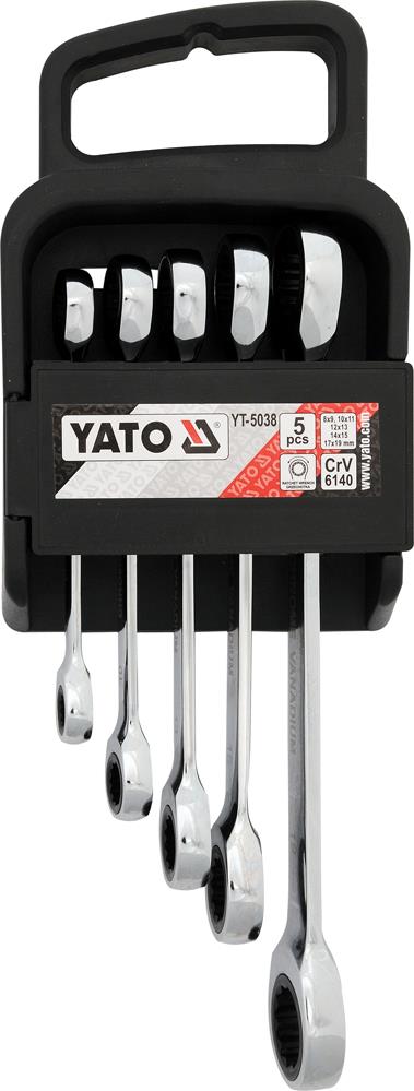 Yato YT-5038 Набір ключів накидних з тріскачкою 8-19 мм YT5038: Приваблива ціна - Купити в Україні на EXIST.UA!