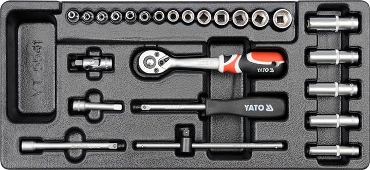 Yato YT-5541 Набір торцевих головок з трещеткой для висувного ящика, 1/4", 25 шт YT5541: Купити в Україні - Добра ціна на EXIST.UA!