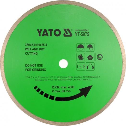 Yato YT-5975 Диск алмазний відрізний для кераміки діаметр 350x2,4x25,4 мм YT5975: Купити в Україні - Добра ціна на EXIST.UA!