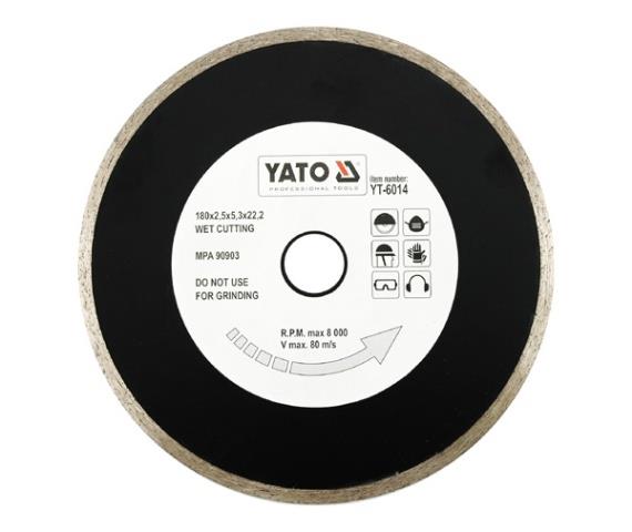YT6014 Yato Диск отрезной алмазный для мокрой резки, диаметр 180x5,3x22,2 мм