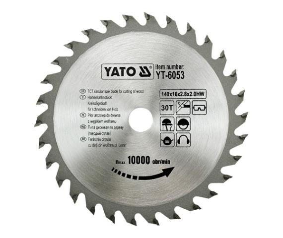 YT6053 Yato Диск пиляльний по дереву 140x16x30 мм