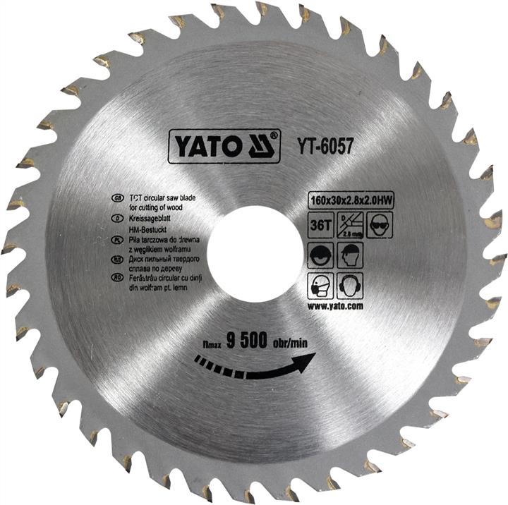 YT6057 Yato Диск пиляльний побідитовий по дереву 160х30х2.8, 36 зубців