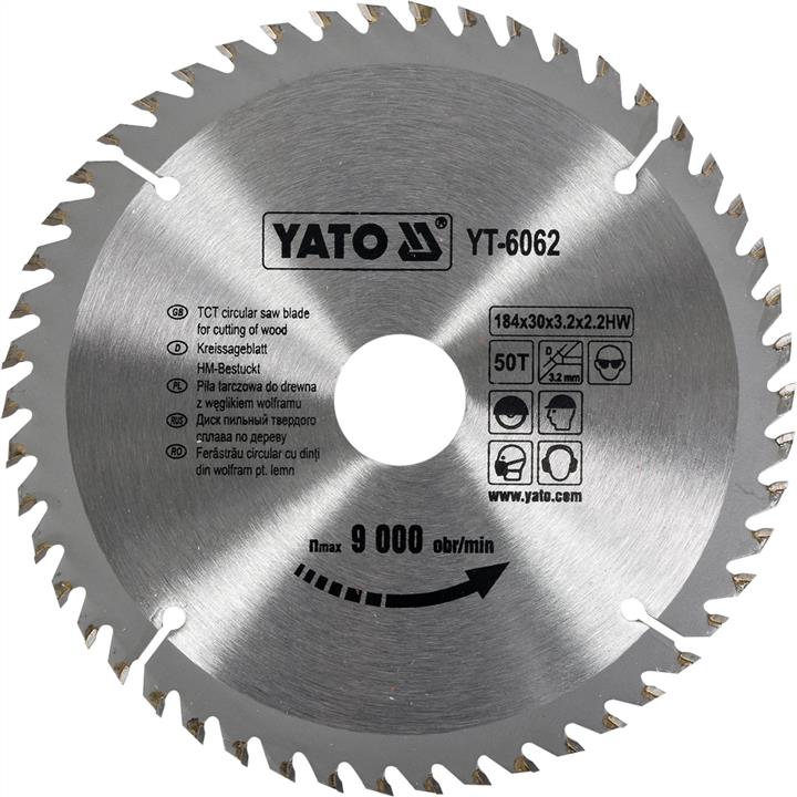 YT6062 Yato Диск пильный по дереву, 184х30х3.2х2.2 мм, 50 зубцов