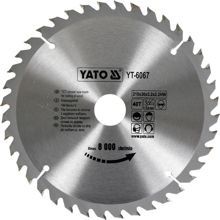 Yato YT-6067 Диск пиляльний побідитовий, по дереву 210х30x3.2x2.2 мм, 40 зубів YT6067: Купити в Україні - Добра ціна на EXIST.UA!