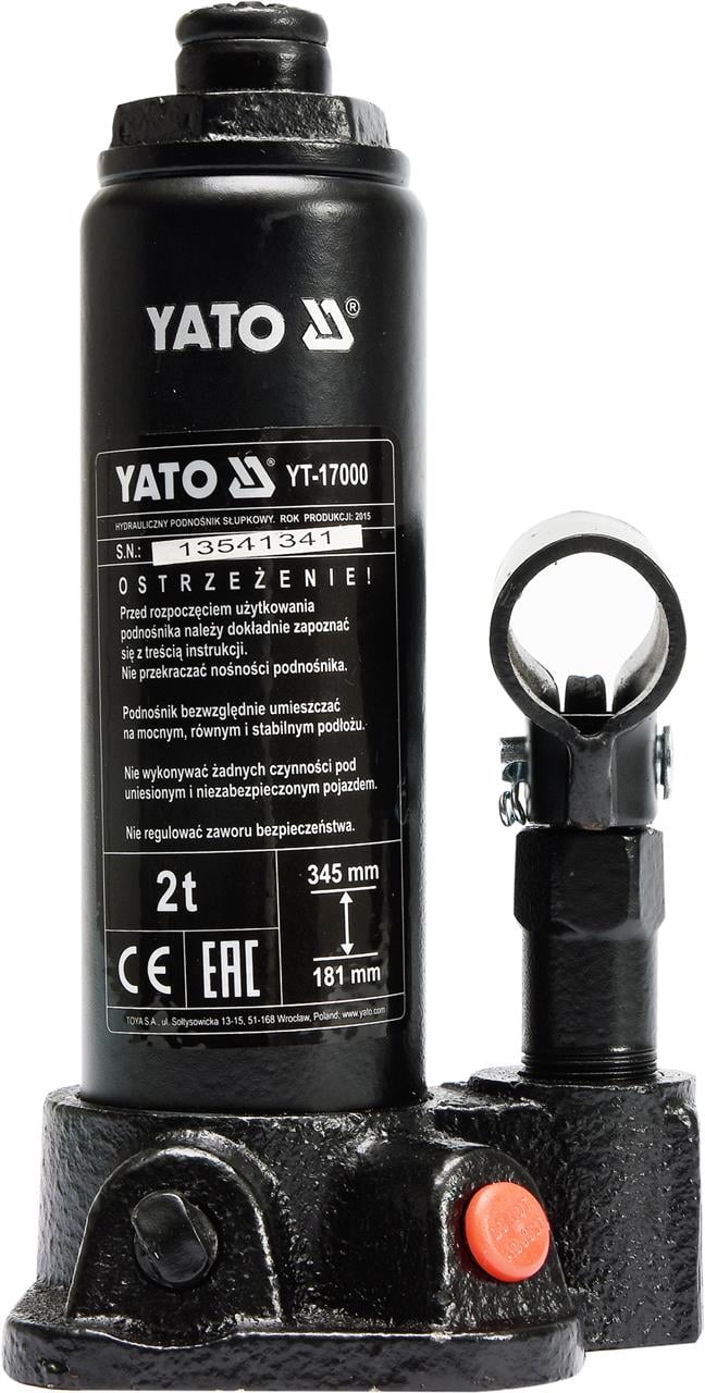 Yato YT-17000 Домкрат гідравлічний пляшковий 2 т, 181-345 мм YT17000: Купити в Україні - Добра ціна на EXIST.UA!