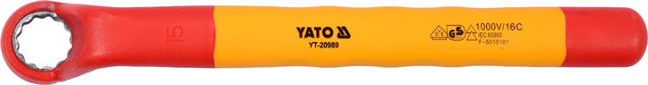 YT20989 Yato Ключ накидний, ізольований корпус до 1000 В. 15 мм