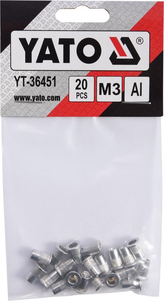 Yato YT-36451 Заклепки різьбові М3, 20шт YT36451: Купити в Україні - Добра ціна на EXIST.UA!