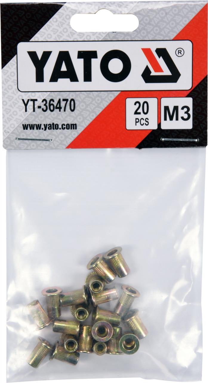 Yato YT-36470 Заклепки різьбові сталеві М3х9мм, 20шт YT36470: Приваблива ціна - Купити в Україні на EXIST.UA!