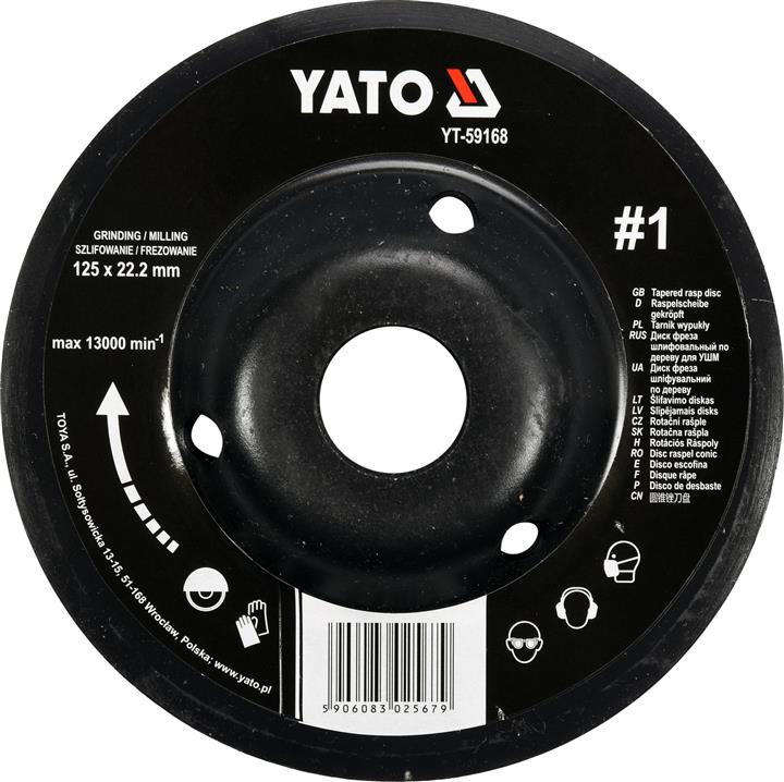 Yato YT-59168 Диск шліфувальний по дереву і гіпсу, діаметр125/22.2 мм YT59168: Купити в Україні - Добра ціна на EXIST.UA!
