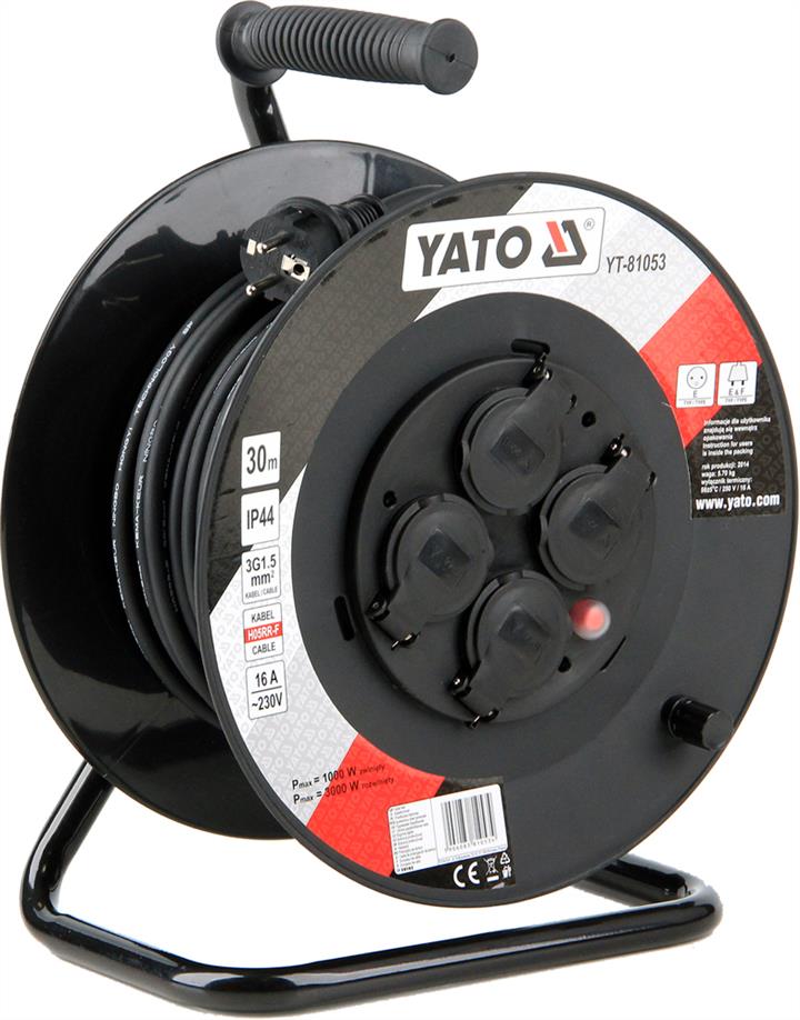 Yato YT-81053 Подовжувач електричний на котушці 30 м, 3х 1,5 мм YT81053: Купити в Україні - Добра ціна на EXIST.UA!