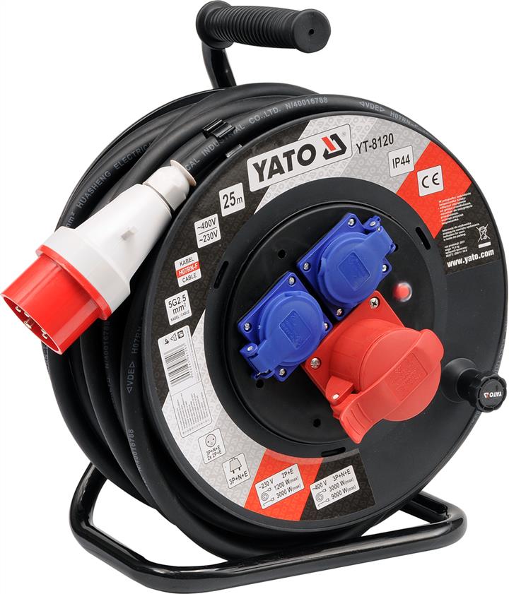 Yato YT-8120 Подовжувач електричний на котушці 2 5м, 5х2, 5 мм, 230 - 380 V YT8120: Купити в Україні - Добра ціна на EXIST.UA!