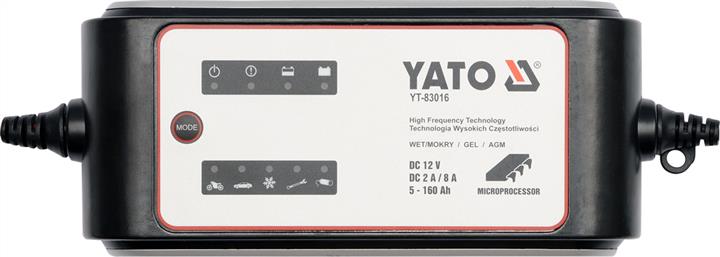 Yato YT-83016 Зарядний прилад електронний мережевий : акумулятор 12 В, 230v, 2/8 А, 5-160 Ah YT83016: Купити в Україні - Добра ціна на EXIST.UA!