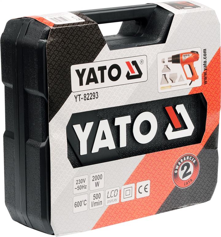 Yato Фен будівельний з дисплеєм 2000 Вт, регулювання з цифровою індикацією 70-600 °C, 500 л&#x2F;мін, з насадками – ціна 2539 UAH