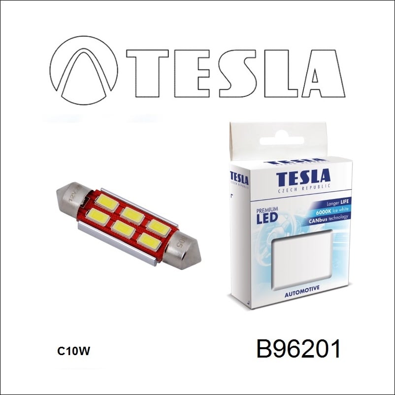 Tesla B96201 Лампа світлодіодна Festoon 41 12V SV8,5 (2 шт.) B96201: Приваблива ціна - Купити в Україні на EXIST.UA!
