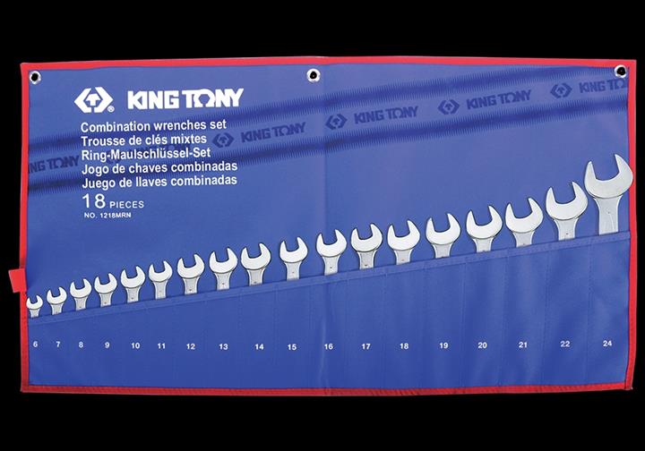 1218MRN King tony Набор ключей комби 18 ед (6-24мм) чехол из теторона