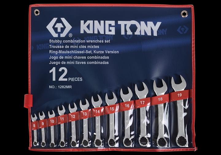1282MR King tony Набор укороченных комбинированных ключей 8-19мм, 12 предметов.