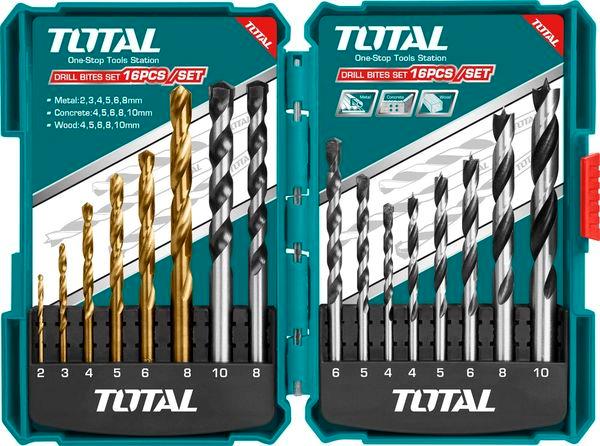 Total Tools TACSD6165 Набір свердел по металу, бетону і дереву TOTAL TACSD6165 16шт TACSD6165: Купити в Україні - Добра ціна на EXIST.UA!