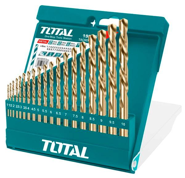 Total Tools TACSD0195 Набір спіральних свердел TOTAL TACSD0195 19шт, d 1-10мм TACSD0195: Купити в Україні - Добра ціна на EXIST.UA!