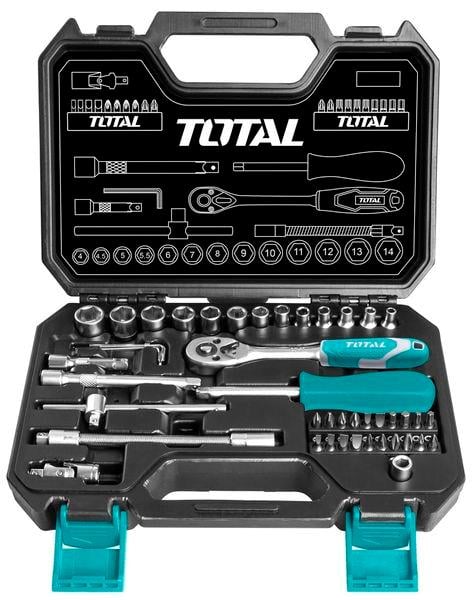 Total Tools THT141451 Набір інструментів TOTAL THT141451 ключів, головок торцевих 1/4 ", 45 предметів THT141451: Купити в Україні - Добра ціна на EXIST.UA!