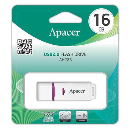 Apacer AP16GAH223W-1 Накопичувач Apacer 16GB USB 2.0 AH223 Pink AP16GAH223W1: Приваблива ціна - Купити в Україні на EXIST.UA!