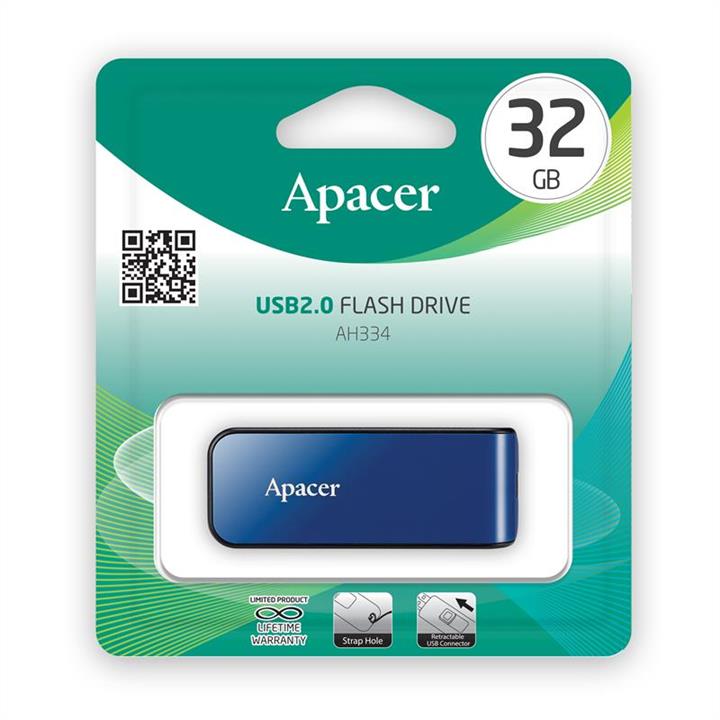 Apacer AP32GAH334U-1 Накопичувач Flash Apacer USB 2.0 AH334 32Gb blue AP32GAH334U1: Купити в Україні - Добра ціна на EXIST.UA!
