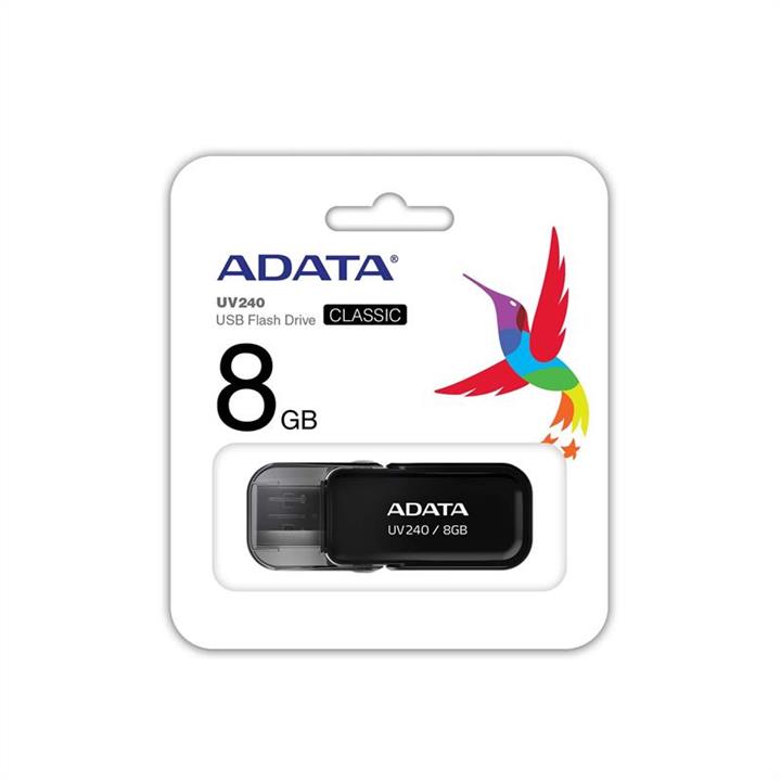 ADATA AUV240-8G-RBK Накопичувач ADATA 8GB USB 2.0 UV240 Black AUV2408GRBK: Купити в Україні - Добра ціна на EXIST.UA!