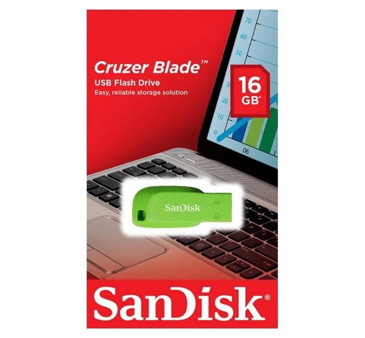 Sandisk SDCZ50C-016G-B35GE Накопичувач SanDisk 16GB USB Cruzer Blade Green SDCZ50C016GB35GE: Купити в Україні - Добра ціна на EXIST.UA!