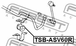 Втулка стабилизатора заднего Febest TSB-ASV60R