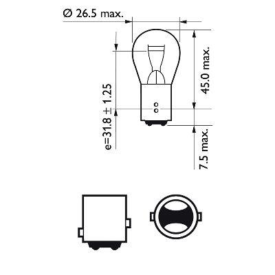 Philips Лампа розжарювання P21&#x2F;5W 12V 21&#x2F;5W – ціна 27 UAH