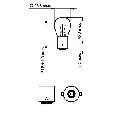 Лампа розжарювання P21W 12V 21W Philips 12498B2