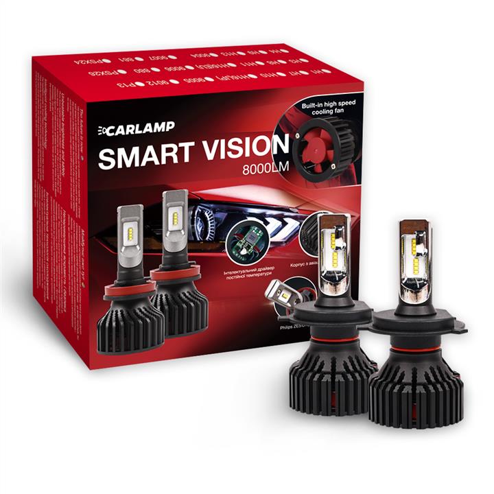 Лампи світлодіодні комплект Carlamp Smart Vision H4 12V 30W 6500K (2 шт.) Carlamp SM4