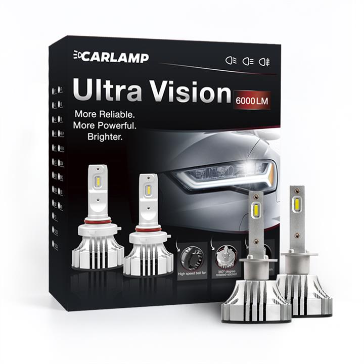 Лампи світлодіодні комплект Carlamp Ultra Vision H1 12V 36W 6500K (2 шт.) Carlamp UV1