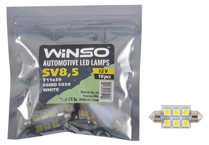 Winso 127450 Лампа світлодіодна Festoon 39 12V SV8,5 (10 шт.) 127450: Купити в Україні - Добра ціна на EXIST.UA!