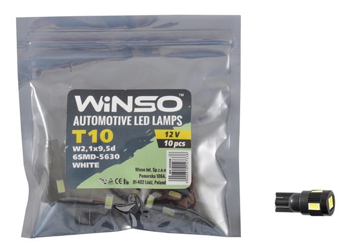 127330 Winso Лампа светодиодная T10 12V W2,1x9,5d (10 шт.)