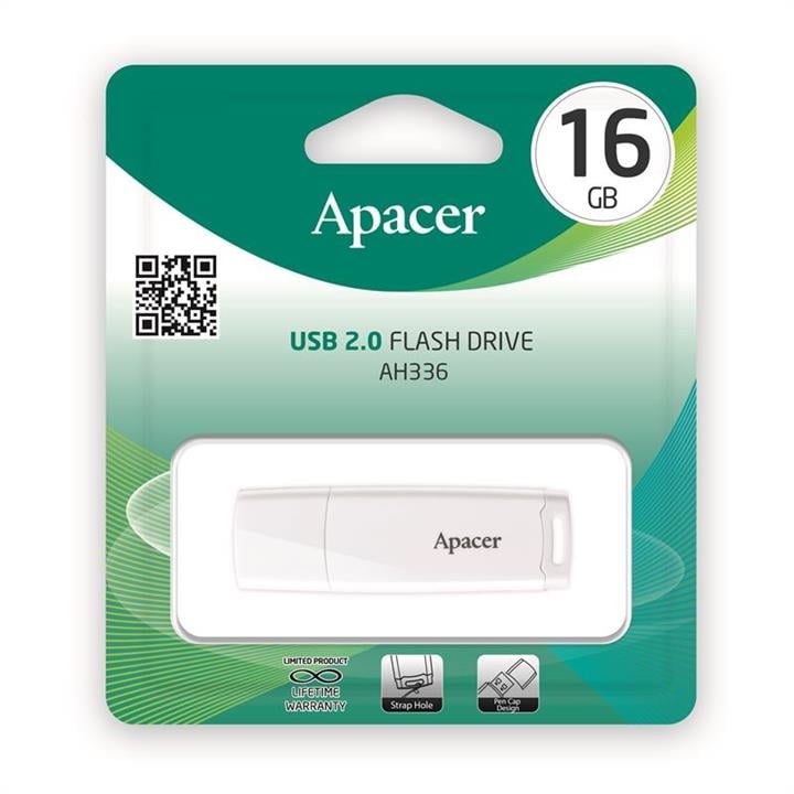 Apacer AP16GAH336W-1 Накопичувач Flash Apacer USB 2.0 AH336 16Gb white AP16GAH336W1: Купити в Україні - Добра ціна на EXIST.UA!