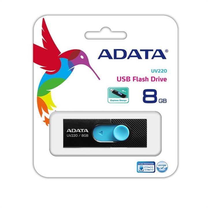 ADATA AUV220-8G-RBKBL Накопичувач ADATA 8GB USB 2.0 UV220 BLACK/BLUE AUV2208GRBKBL: Купити в Україні - Добра ціна на EXIST.UA!