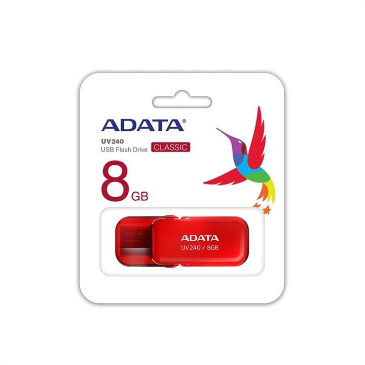 ADATA AUV240-8G-RRD Накопичувач ADATA 8GB USB 2.0 UV240 Red AUV2408GRRD: Приваблива ціна - Купити в Україні на EXIST.UA!