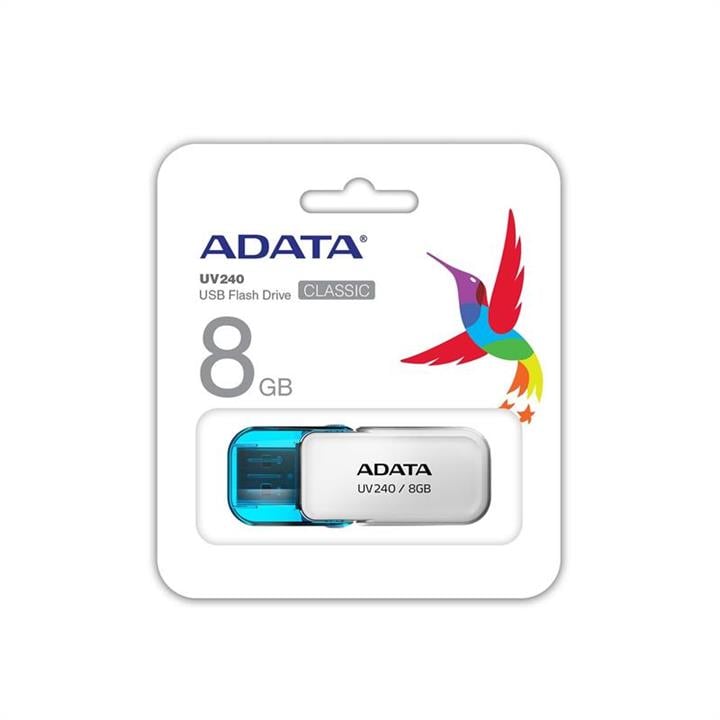 ADATA AUV240-8G-RWH Накопичувач ADATA 8GB USB 2.0 UV240 White AUV2408GRWH: Купити в Україні - Добра ціна на EXIST.UA!