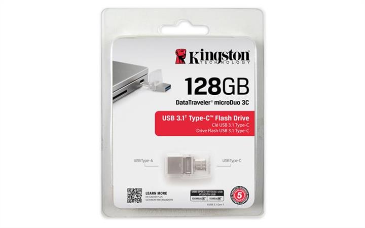 Kingston DTDUO3C/128GB Накопичувач Kingston 128GB USB 3.1 + Type-C DT Micro Metal Silver DTDUO3C128GB: Купити в Україні - Добра ціна на EXIST.UA!