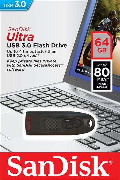 Sandisk SDCZ48-064G-U46 Накопичувач Flash SanDisk USB 3.0 Ultra 64Gb (130Mb/s) Black SDCZ48064GU46: Купити в Україні - Добра ціна на EXIST.UA!