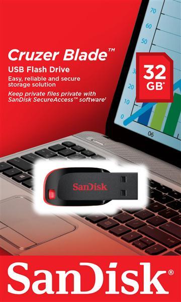 Sandisk SDCZ50-032G-B35 Накопичувач Flash SanDisk USB 2.0 Cruzer Blade 32Gb Black/Red SDCZ50032GB35: Купити в Україні - Добра ціна на EXIST.UA!