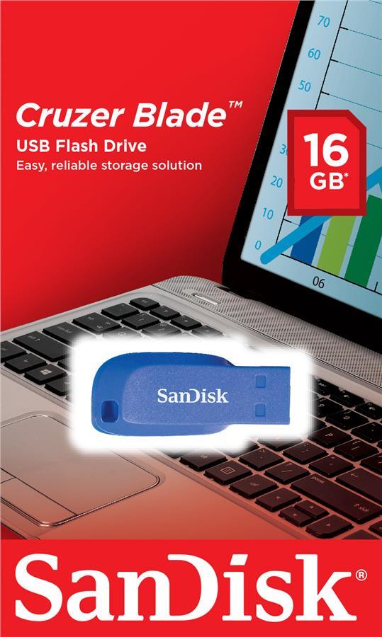 Sandisk SDCZ50C-016G-B35BE Накопичувач SanDisk 16GB USB Cruzer Blade Blue Electric SDCZ50C016GB35BE: Купити в Україні - Добра ціна на EXIST.UA!
