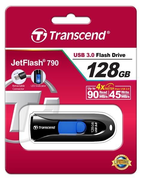 Transcend TS128GJF790K Накопичувач Transcend 128GB USB 3.0 JetFlash 790 TS128GJF790K: Приваблива ціна - Купити в Україні на EXIST.UA!
