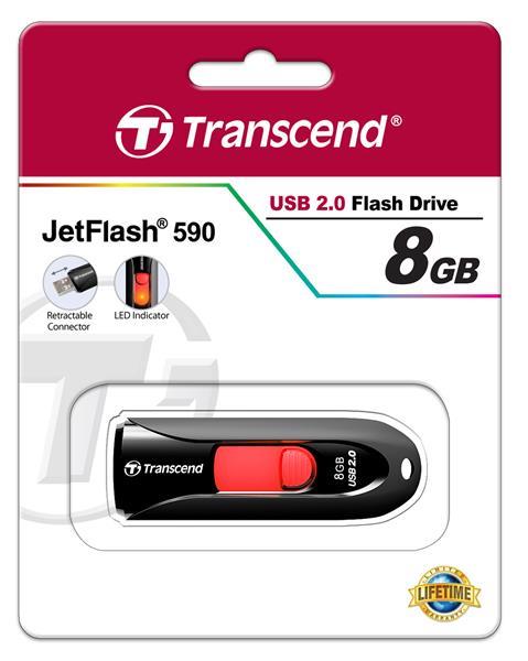 Transcend TS8GJF590K Накопичувач Transcend 8GB USB JetFlash 590 TS8GJF590K: Приваблива ціна - Купити в Україні на EXIST.UA!