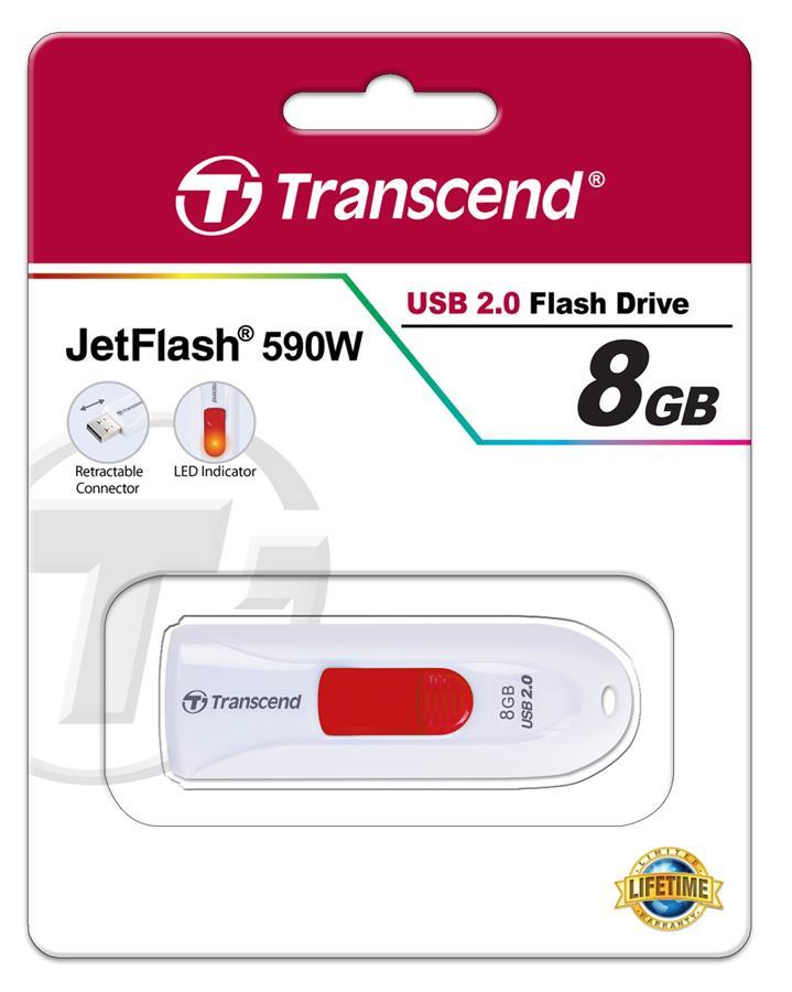 Transcend TS8GJF590W Накопичувач Transcend 8GB USB JetFlash 590 White TS8GJF590W: Купити в Україні - Добра ціна на EXIST.UA!