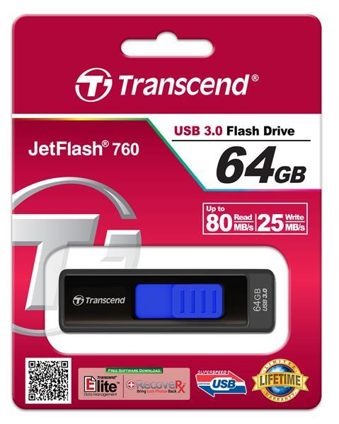 Transcend TS64GJF760 Накопичувач USB 3.0 Transcend JetFlash 760 64GB TS64GJF760: Приваблива ціна - Купити в Україні на EXIST.UA!