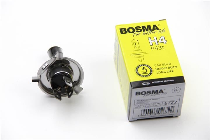 Bosma 6722 Лампа галогенна Bosma Heavy Duty Long Life 12В H4 60/55Вт 6722: Купити в Україні - Добра ціна на EXIST.UA!