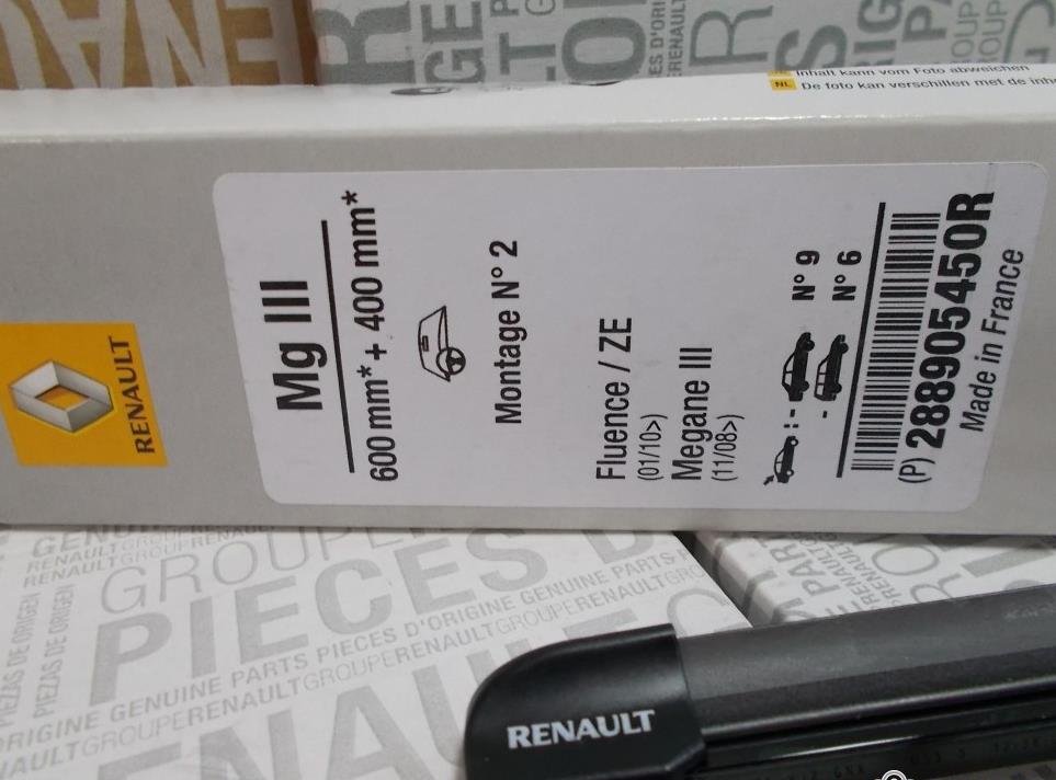 Комплект щіток склоочисника безкаркасних 600&#x2F;400 Renault 28 89 054 50R