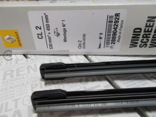 Комплект щеток стеклоочистителя бескаркасных 530/450 Renault 28 89 042 92R