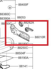Hyundai/Kia 88661 A2010WK Захисний кожух механізму регулювання положення сидіння 88661A2010WK: Купити в Україні - Добра ціна на EXIST.UA!